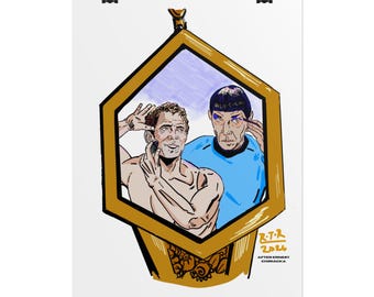 Spock and Kirk Mirror Portrait TOS Edition Sci-Fi Art (Fine Art)