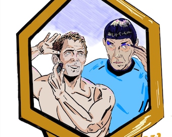 Spock and Kirk Mirror Portrait Mug | Ceramic Coffee Cup