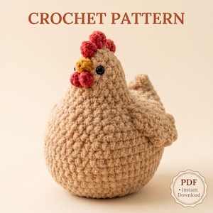 Crochet Hen Pattern – Easy Amigurumi Chicken Plush (PDF Download)