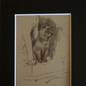 CHOW CHOW Vintage mounted 1935 Cecil Aldin dog book plate print Unique collectors dog lover Chow chow dog gift