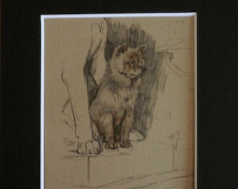 CHOW CHOW Vintage mounted 1935 Cecil Aldin dog book plate print Unique collectors dog lover Chow chow dog gift