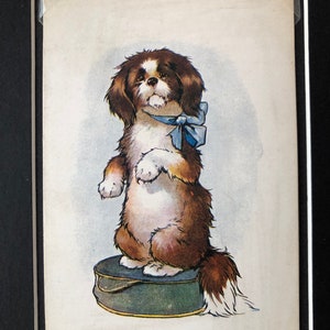 Vintage Dog postcard C W Faulkner series Cartoon dog London series 1678 mounted picture gift Christmas Birthday