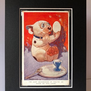 vintage Studdy carte postale Bonzo drôle chien personnage des années 1920 George Studdy Valentines No. 1293 carte postale photo Unique Collector's item