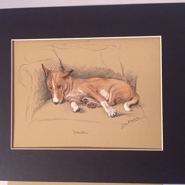 Chien BASENJI signé monté 1946 Lucy Dawson Mac Gremlin Basenji plaque pour chien impression cadeau de Noël unique pour Thanksgiving pour tout amoureux des chiens