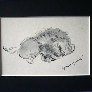 Vintage mounted 1939 Lucy Dawson Pekingese Pekinese Yum Yum puppy dog plate print Unique Christmas Thanksgiving birthday dog lover gift