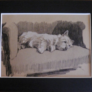 WESTIE DOG Vintage mounted 1935 Cecil Aldin West Highland terrier Westie dog plate print Funny Face Unique Christmas Thanksgiving Birthday