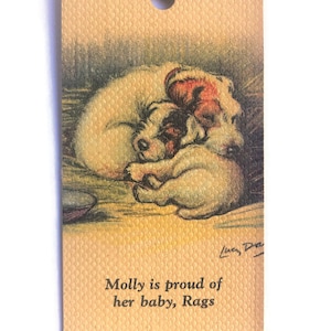 Bookmark SEALYHAM Terrier DOG puppies Vintage handmade 1938 Lucy Dawson  birthday Christmas Thanksgiving dog lover gift Unique gift