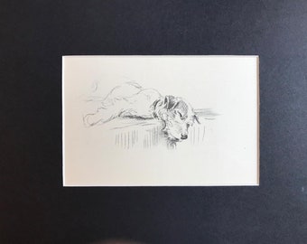 Jack Russell terrier Vintage Mounted 1936 Mac Lucy Dawson - dog plate print Unique Birthday, anniversary, Thank you, Congratulations gift