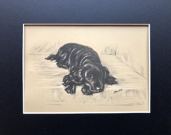 1936 Cocker Spaniel dog Caesar Signed Mounted 'Mac' Lucy Dawson dog plate print Unique Christmas  Birthday Thanksgiving dog lover gift