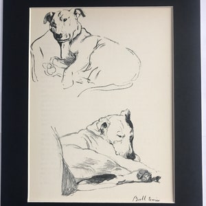 BULL TERRIER dog Cecil Aldin 1939 terrier mounted dog plate print Unique Rare Christmas Thanksgiving Birthday gift