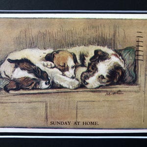 Carte postale Saint-Valentin, vintage des années 1930, Lucy Dawson Mac Terrier, cadeau unique d'anniversaire de Noël pour Thanksgiving, article de collection n° 1103