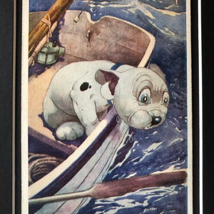 vintage Studdy carte postale Bonzo drôle chien personnage 1920S George Studdy Valentines No. 1077 carte postale photo Unique Collector's item