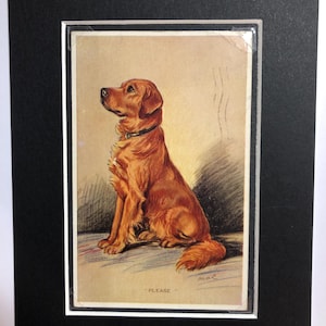 VALENTINE TAILWAGGER Labrador retriever Vintage Lucy Dawson Mac ansichtkaart foto unieke kerst verjaardag Thanksgiving cadeau nr. 2482