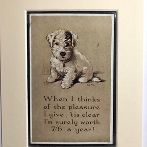 Photo de carte postale vintage Lucy Dawson Mac de la Saint-Valentin, chiot Sealyham Terrier, Noël unique anniversaire Thanksgiving no 2318
