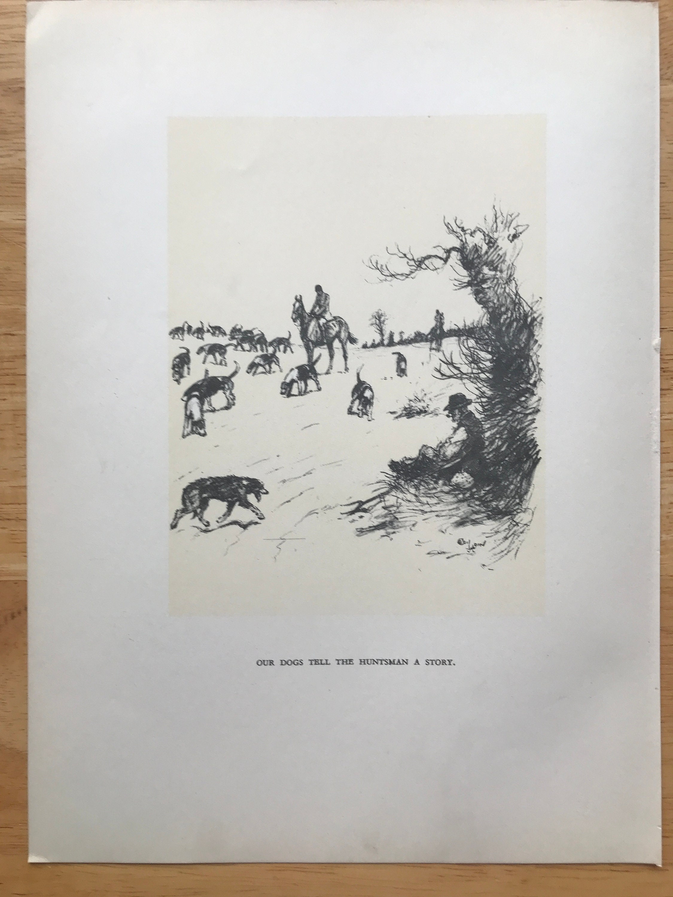 Cecil Aldin 1933 Horse Racing Hunting Hounds Fox Huntmans Vintage