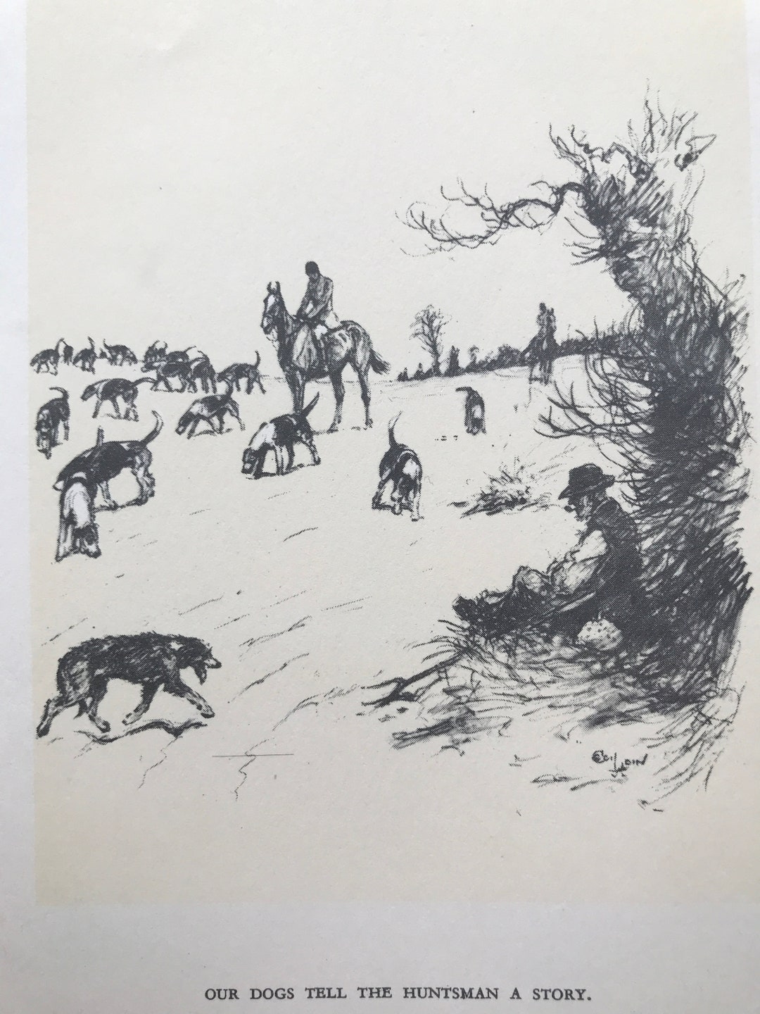 Cecil Aldin 1933 Horse Racing Hunting Hounds Fox Huntmans Vintage