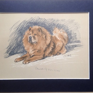CHOW CHOW Hund signiert montiert 1936 Lucy Dawson Chow-Chow Vintage Hund Platte Druck Einzigartiges Weihnachten Geburtstagsgeschenk