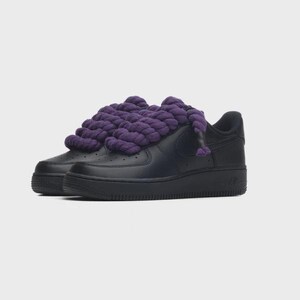 エアフォース1 ブラック 紫ロープシューレース ロープフォース Purple rope laces air force 1 - Etsy 日本