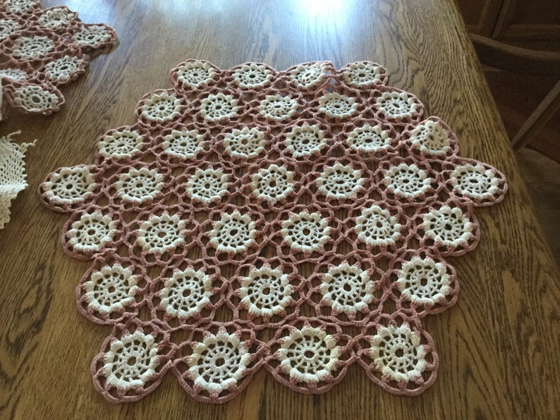 5 Vintage Crochet Doilies