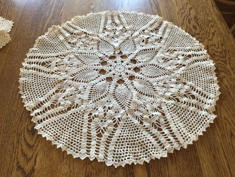5 Vintage Crochet Doilies