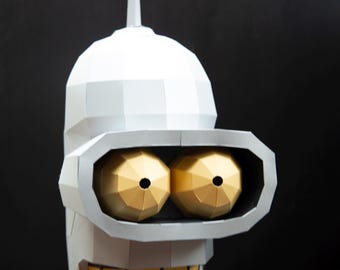 BENDER FUTURAMA MASK- papercraft diy