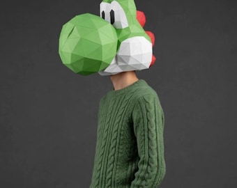 YOSHI MARIO BROS Maske - Papierbastelvorlage für Halloween zum Ausdrucken