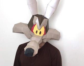 WILLIE E. COYOTE Looney Tunes - Papierbastel-HALLOWEEN-Maske