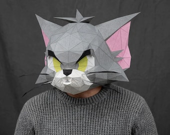 Tom- und Jerry-Maske – Bastelvorlage für ein Halloween-Kostüm zum Ausdrucken