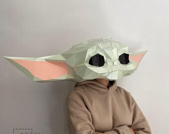 GROGU BABY YODA Maske – Basteln aus Papier