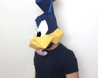 Road Runner Looney Tunes - Bastelvorlage für eine Halloween-Maske aus Papier