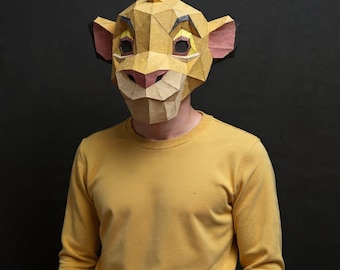 Simba-König der Löwen-Maske – DIY-Halloweenkostüm aus Papier