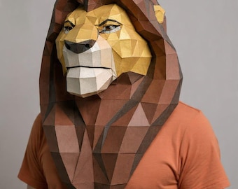 MUFASA-KÖNIG DER LÖWEN Maske - DIY-Halloweenkostüm aus Papier