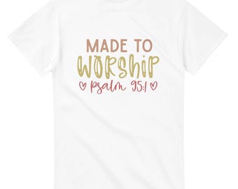 Psalm 95:1 Worship T-Shirt - Schwerer Unisex Rundhalsausschnitt