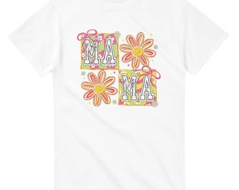 Floral Mama T-Shirt: Klassisches Baumwoll-T-Shirt