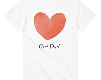 Papa der Mädchen T-Shirt: Herz Design, Vatergeschenk