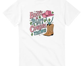 Stiefel und Bling Cowgirl T-Shirt: Country Western Tee