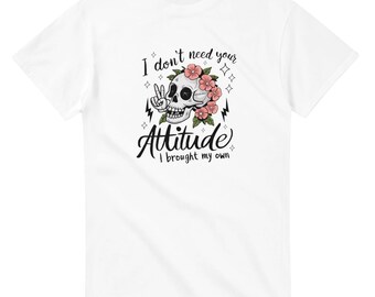 Lustiges Schädel-Haltung-T-Shirt: Schweres Baumwoll-Casual-T-Shirt