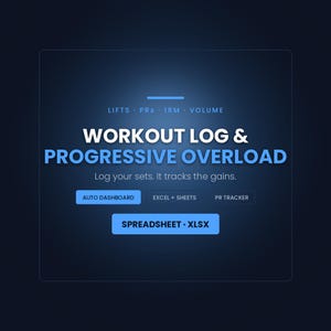 Trainingsprotokoll-Tabelle, Progressive-Overload-Tracker (Excel, Google Sheets)