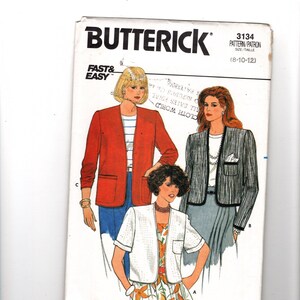 UNCUT Schnittmuster Butterick 3134 für eine Locker sitzende Jacke, Gr. 8-10-12, einfaches Schnittmuster