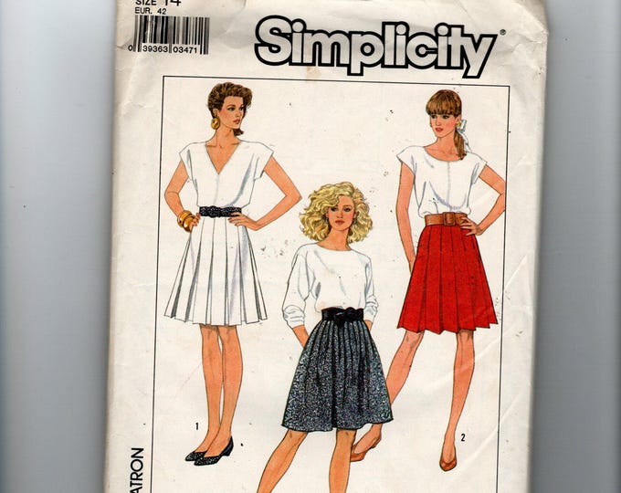 Pattern 8439 Retro Sewing Pattern Simplicity 8439 for Skirt Variations, Sz 14 ...