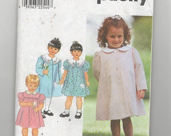 UNCUT Sewing Pattern Simplicity 8539 for Dress and Coat, Sz 1/2--1-2, Baby Dress, Girls Easter Dress