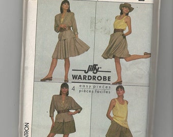 UNCUT Sewing Pattern Simplicity 8424, for Jiffy Wardrobe, Shorts, Skirt, Top and Jacket, Sz 16-18-20, Quick Pattern, Flared Skirt, Plus Size