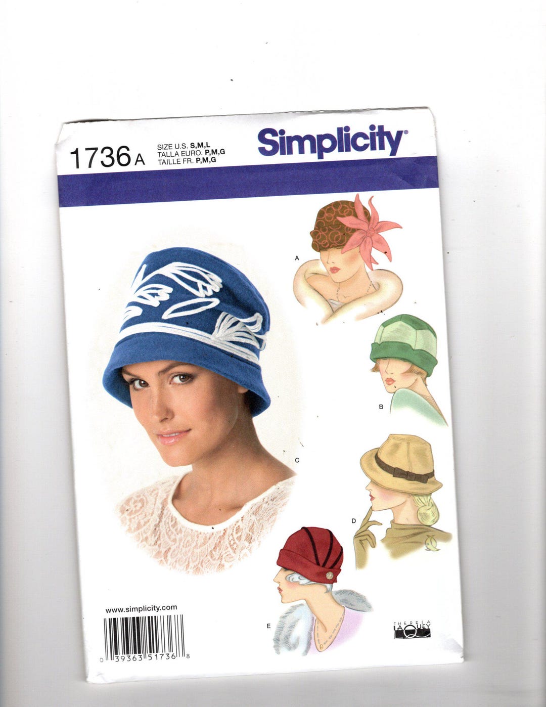 UNCUT Sewing Pattern Simplicity for Hat Variations, Sz S-M-L, Retro Hat ...