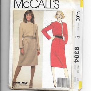 UNCUT Sewing Pattern McCalls 9304 for Dress, Sz 10, 1980s