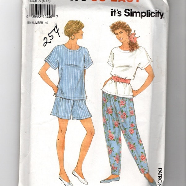 UNCUT Sewing Pattern Simplicity 7810 for Loose Fitting Pants, Shorts and Top, Sz 6--18, Easy Pattern, Casual Wear, Beach Wear, Cruise Wear