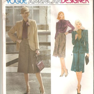 Vintage UNCUT Vogue Sewing Pattern 2550, design by Joseph Picone, for Skirt, Jacket and Blouse, Sz 14