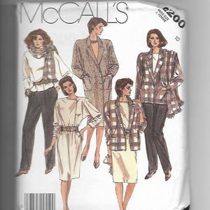UNCUT Sewing Pattern McCalls 2200 for Coat Dress or Jacket, Blouse, Skirt, Pants, Scarf, Sz 10