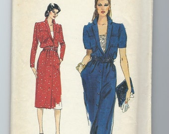 Vintage Sewing Pattern Vogue 7688 for Dress, Sz 14, 1980s