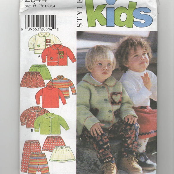 UNCUT Sewing Pattern Style for Baby and Toddler Winter Clothes,Sz 1/2-1-2-3-4, Kid Clothes, Jacket, Pants, Skirt
