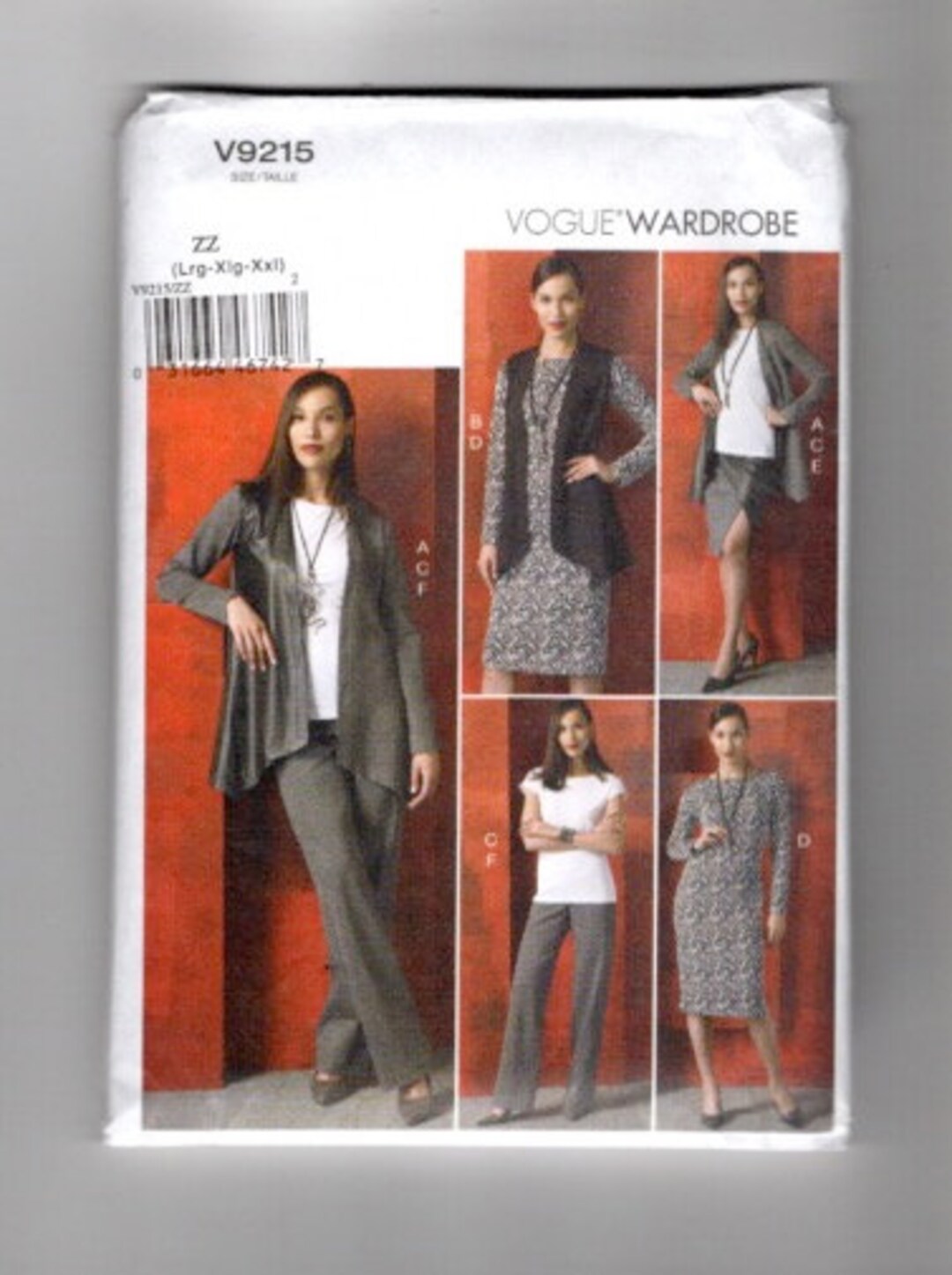 UNCUT Sewing Pattern Vogue 9215 for Wardrobe. Sz-l-xl-xxl, Pants Dress ...